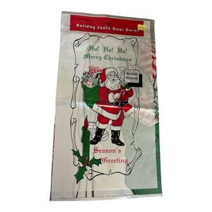 Vintage PIC Ho Ho Ho Merry Christmas Season’s Greeting Santa Plastic Door Cover